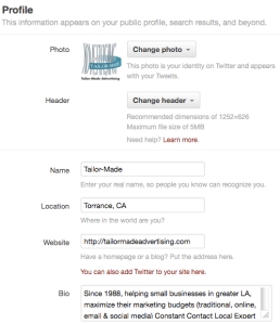 twitter profile instructions